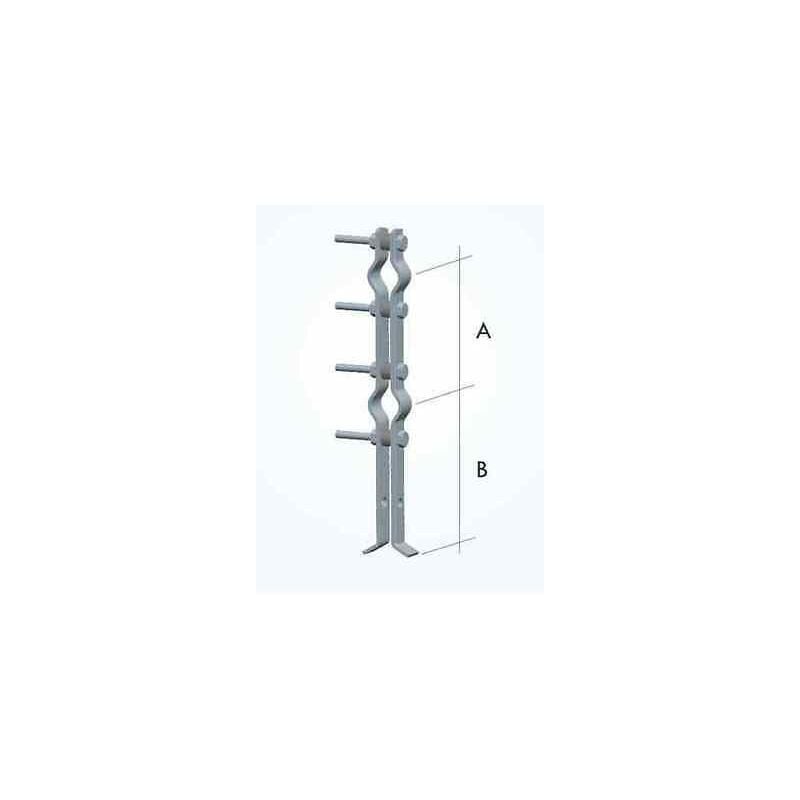 zanca da tassellare staffa tipo emilia fissaggio antenna tv palo 10 cm