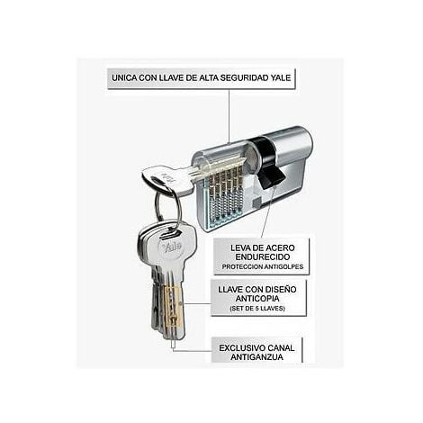 Cilindro europeo yale mm82 30-50 n,5 chiavi piatte in dotazione