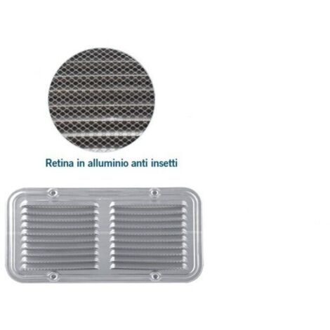 Griglia aerazione alluminio 14x25 con rete metallica ventilazione aria  ariazione quantita': 1