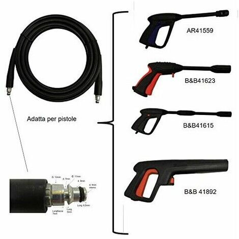 Tubo 5 metri idropulitrice ricambio accessori prolunga annovi reverberi 41560