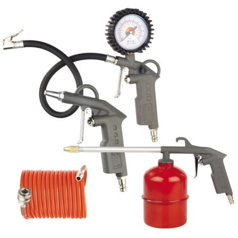 Kit Accessori Compressore - Pistola Soffiaggio, Manometro E Tubo Spiralato 5m - Foto 4