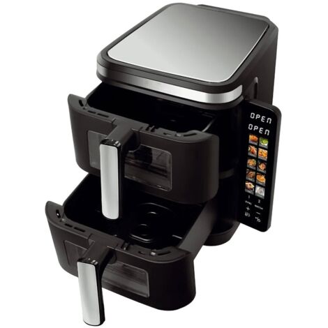 Friggitrice Ad Aria DEIME 11 Quarti 2200W Senza Olio – Grande Capacità Per Famiglie Con 8 Programmi Preimpostati – Finestra Visiva E Cestello Quadrato Antiaderente