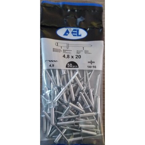 Rivetti Ciechi In Alluminio A Tripla Espansione – 50 Pezzi, 4.8x18x16 Mm, Per Materiali Morbidi (Plastica, Gomma)