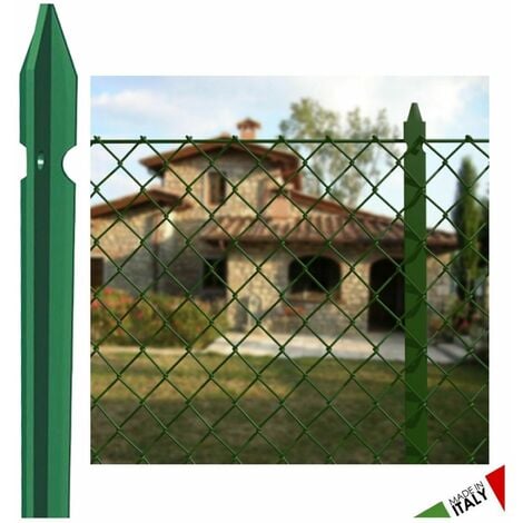Paletti x recinzione a t verde 30x30x3 in ferro verniciato varie altezze  pezzi per confezione: 10 altezza: 125 cm