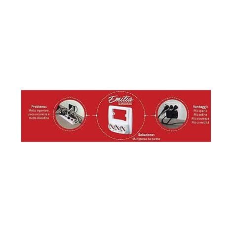 Multipresa da parete 3 pr schuko 16ah scatole porta frutto multi smart rosi
