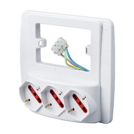 Multipresa da parete 3 pr schuko 16ah scatole porta frutto multi smart rosi