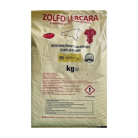 Zolfo correttivo 85 giallo kg 10 polvere secca uso agricolo verdura uva  frutta