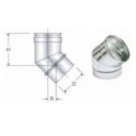 Gomito Curva Acciaio Nero Stufa Pellet D 80 A 45 Gradi Aisi 316 L 1,2 - Foto 9