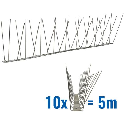 5 Meter 3-reihig Taubenspikes auf V2A-Standard Taubenschutz Abwehrsystem 