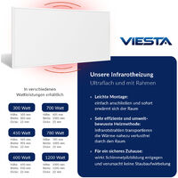 VIESTA H450-SP Spiegel Infrarotheizung 450 Watt mit Ein-Ausschalter + Thermostat VIESTA TH20