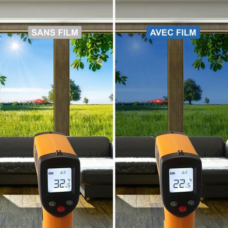 DIMEXACT - Film anti chaleur repositionnable pour double vitrage - Bleu - 120 cm x 10 m - En Rouleau