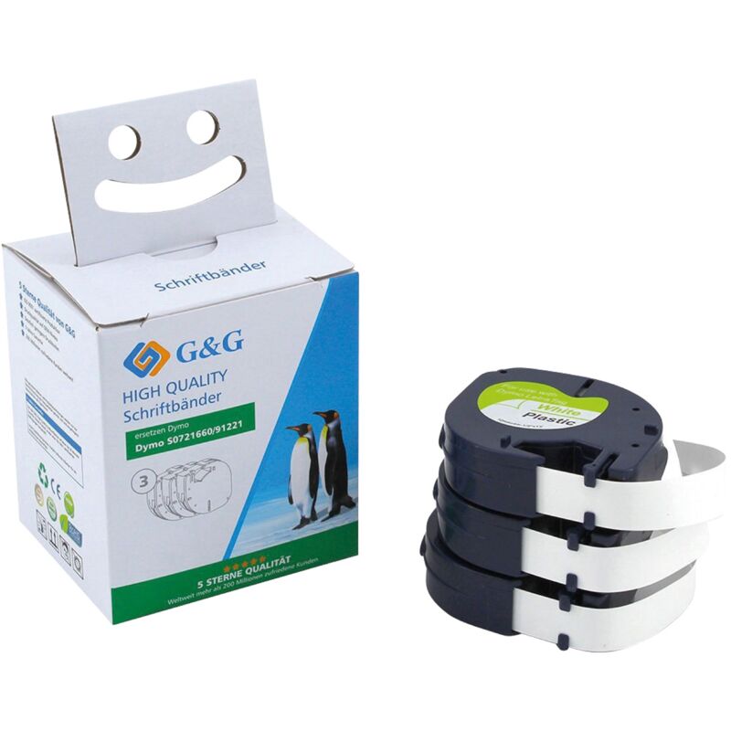 G&G Etiketten Multipack 3er Pack schwarz auf weiß ersetzt S0721660  