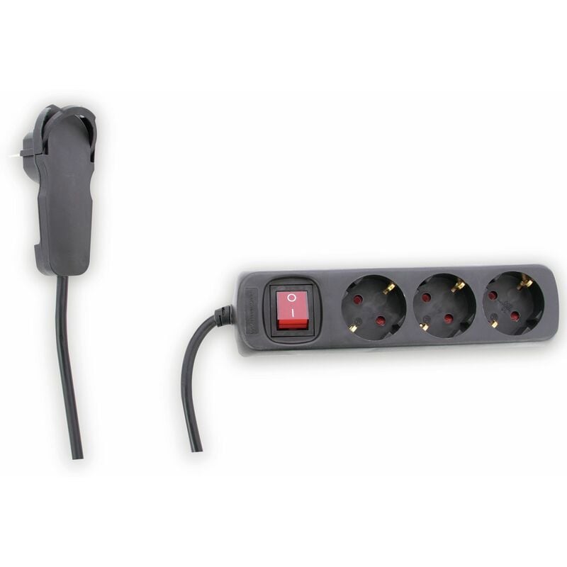 Steckdosenleiste 3-Fach mit USB Mehrfachsteckdose mit Flachstecker