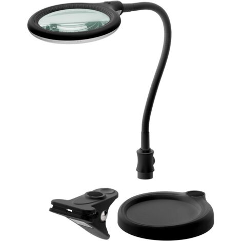 GOOBAY LED Stand-/Klemm-Lupenleuchte, 6W, 480lm, 1,75x Vergrößerung, schwarz (1/5)