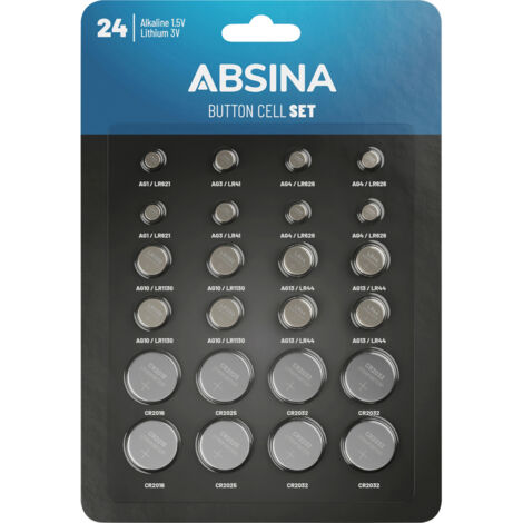 ABSINA Knopfzellen-Set, 24-teilig (1/3)