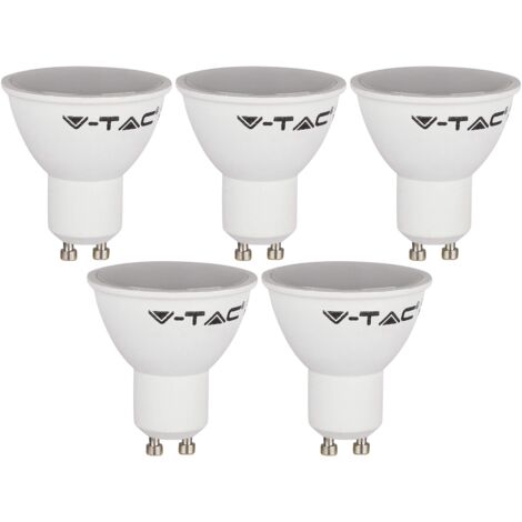 V-TAC LED-SMD-Lampe, PAR16, GU10, EEK: F, 4,5W, 400lm, 3000K, 5 Stück