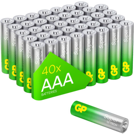 GP Super Alkaline AAA-Batterien 1.5V – 40er-Pack – G-TECH-Technologie für bis zu 50% mehr Energie – Patentierter Auslaufschutz (1/5)
