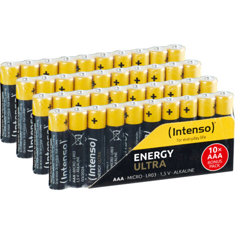 Micro (AAA)-Batterie 7501510 Alkali-Mangan 1250 mAh 1.5 V – 40 Stück – Hohe Leistung für Spielzeug und Elektronik – Intenso (1/5)