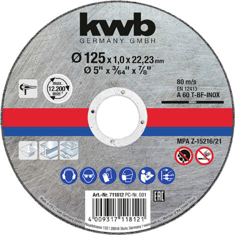 KWB Trennscheibe, 711812, 125x1,0 mm (1/3)