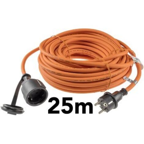 CHILITEC Gummi Schutzkontaktverlängerung, IP44, 25 m, orange (1/5)