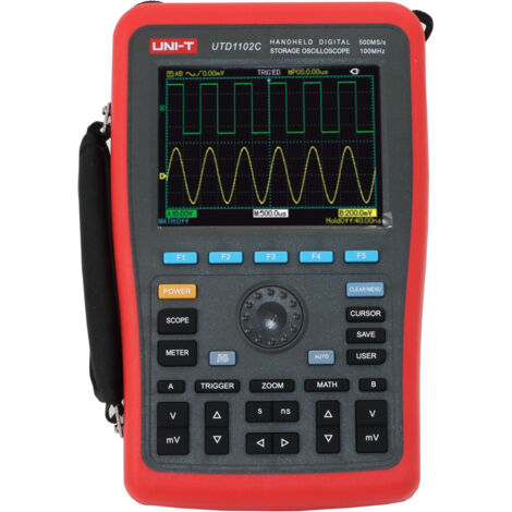 UNI-T Handheld-Oszilloskop, UTD1102C, 100 MHz, 2 Kanal, 500 MSa/s