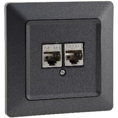 MILOS Netzwerkdose 23046, 2x CAT6, anthrazit (1/5)