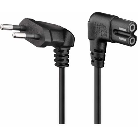 GOOBAY Euro-Netzkabel mit Doppelnutkupplung, schwarz, 5m, 90°, geeignet für SONOS PLAY 1 und 5
