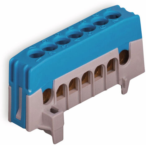 POLLMANN Neutralleiterklemme 7-polig, 16 mm², blau, für Hutschiene
