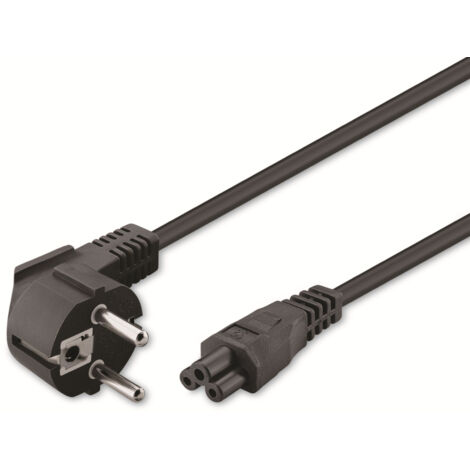 GOOBAY Netzkabel mit Kleeblattstecker NK 114 S-300, 3 m, schwarz, 90° (1/2)