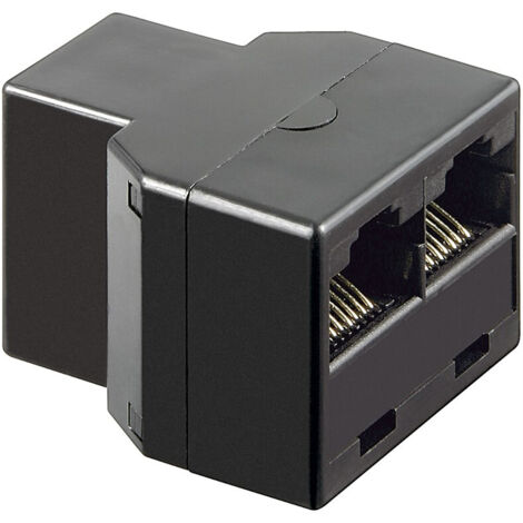 GOOBAY ISDN T-Adapter, 2x RJ45 Buchse, schwarz (1/2)