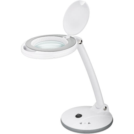 Goobay LED Schreibtischlampe mit Lupe Weiß (1/5)