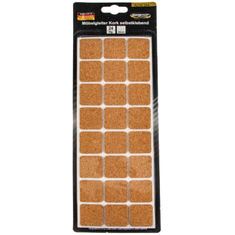 EUROTOOLS Möbelgleiter 344-NBFR, Kork, 28x28 mm, 24 Stück (1/3)
