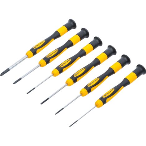 BGS TECHNIC Feinmechaniker-Schraubendreher-Satz, DYT 35807, Kreuz/Schlitz, 6-teilig