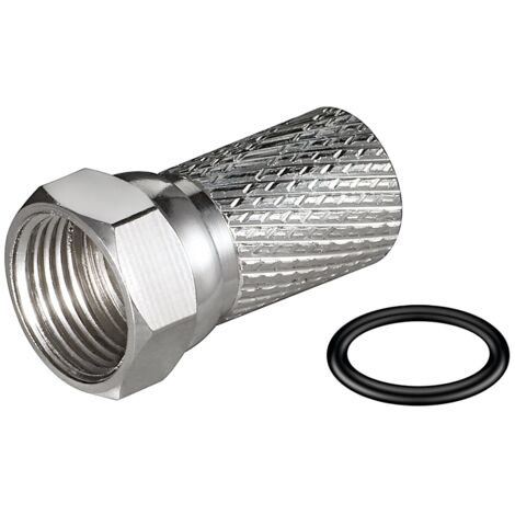 F-Stecker, 6,7 mm, Aufdrehmontage, mit Dichtungsring (1/2)