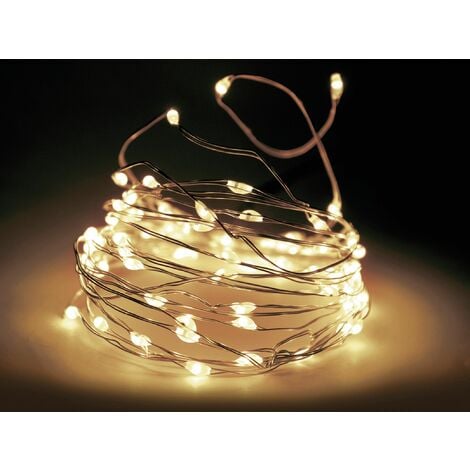 2X LED Batterie Lichterkette Weihnachtsdeko Beleuchtung Außen Draht Party Lampe