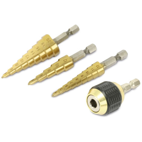 DAYTOOLS HSS Stufenbohrersatz für Schrauber SBS-4, 4-teilig (1/3)