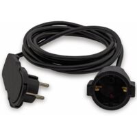 REV Schutzkontakt-Verlängerung Smart, mit Flachstecker, 3 m, schwarz