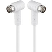 GOOBAY F-Quick-Antennenanschlusskabel 1,5 m, weiss, 2x gewinkelt, 80 dB