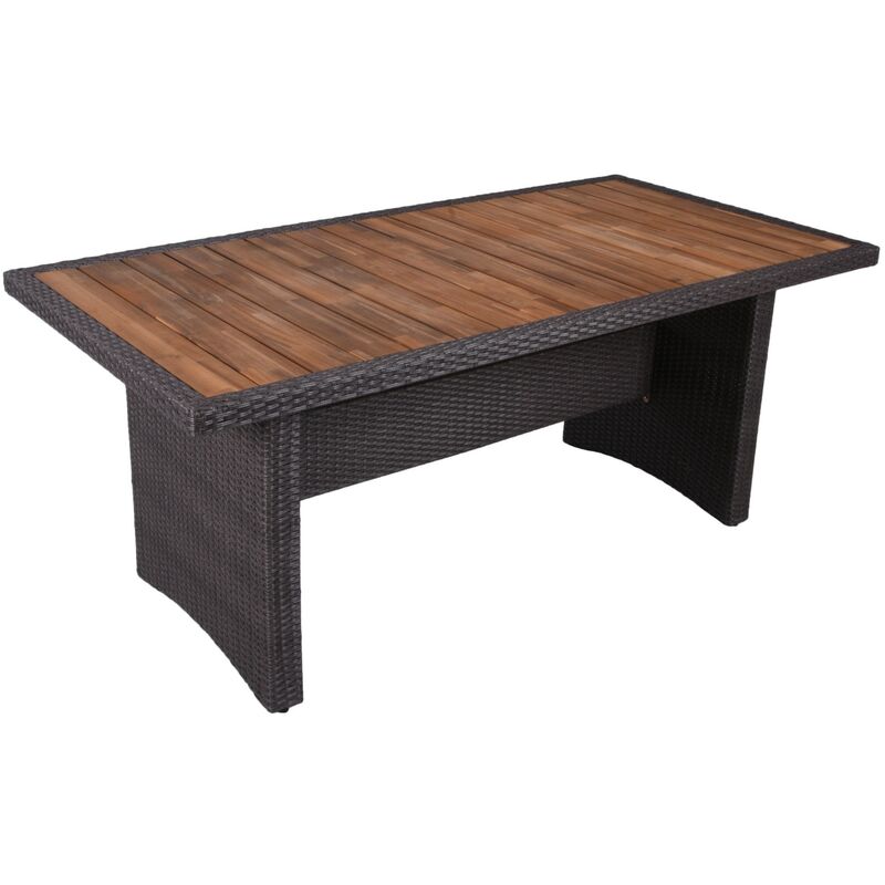 Tisch BRAGA 180 cm, weidengrau mit Holztischplatte - Alu /  Kunststoffgeflecht, Akazie FSC 100%&nbsp970394