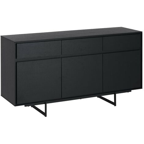 Tokyo Sideboard 3 Schubladen, 3 Türen schwarz. – Schwarz