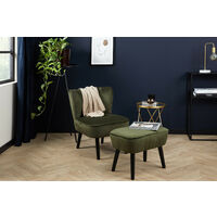 57 x 68 x 76 cm Grün für Haus und Wohnzimmer nordischer Stil ergonomisches Design Homcom Sessel aus Holz und Samt