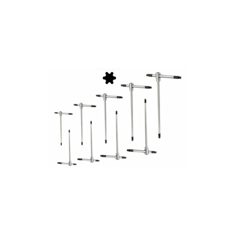 TOOL KINGDOM 10PZ Set Chiavi Stella/torx Extra Lunghe Colorate T9-T50 - Foto 8