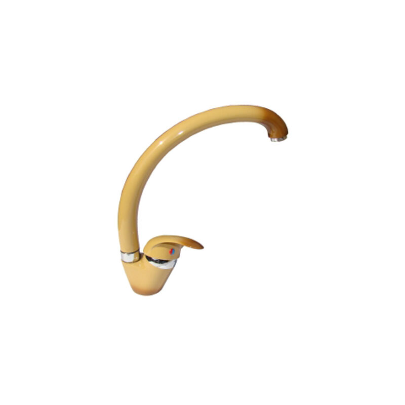 Miscelatore Monocomando Con Canna Alta Per Lavello - Colore Terra Di Francia, Design Moderno E Funzionale