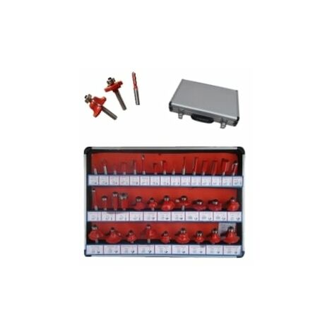 Set Di 4 Frese Per Legno A Profilo Tondo Con Gambo 6,35mm: Punta Con Cuscinetto Per Bordi, Raggi 3/16, 1/4, 5/16, 1/8 Pollice