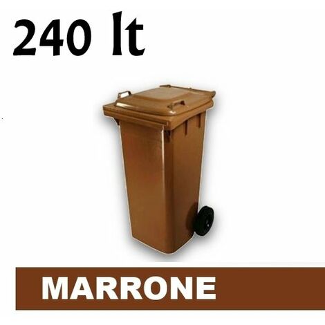 Cassonetto/Pattumiera/Contenitore/Bidone per raccolta rifiuti uso esterno  240lt Marrone