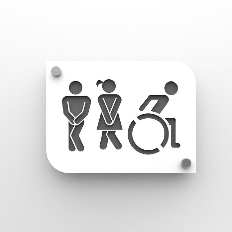 Homme Femme handicapé homme+femme+handicapé Autocollant de porte wc en bois Panneau de salle de bain 120x80mm Plaque de toilette gravée panneau lavabo ensemble 