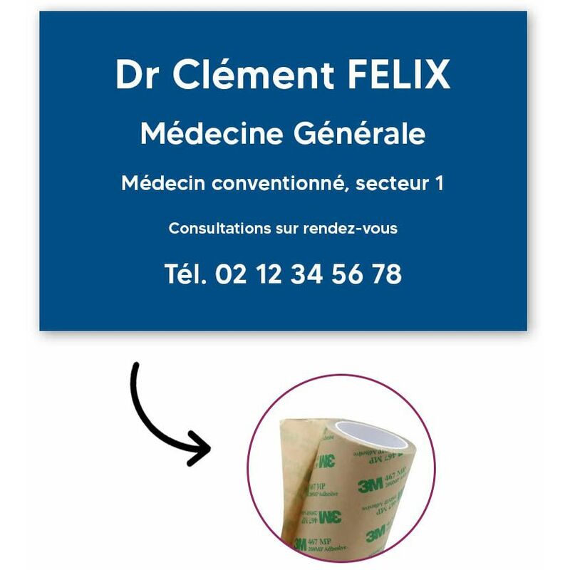 DECOHO - Plaque professionnelle personnalisée en PVC pour médecin - Or  lettres noires Adhésif 3M