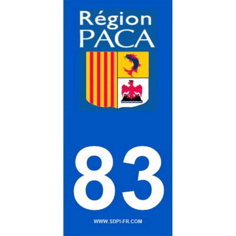 2 Adesivi Per Targa Auto Dipartimento 83 - Provenza-Alpi-Costa Azzurra - Vinile Ufficiale 9,7x4,6cm - Foto 11