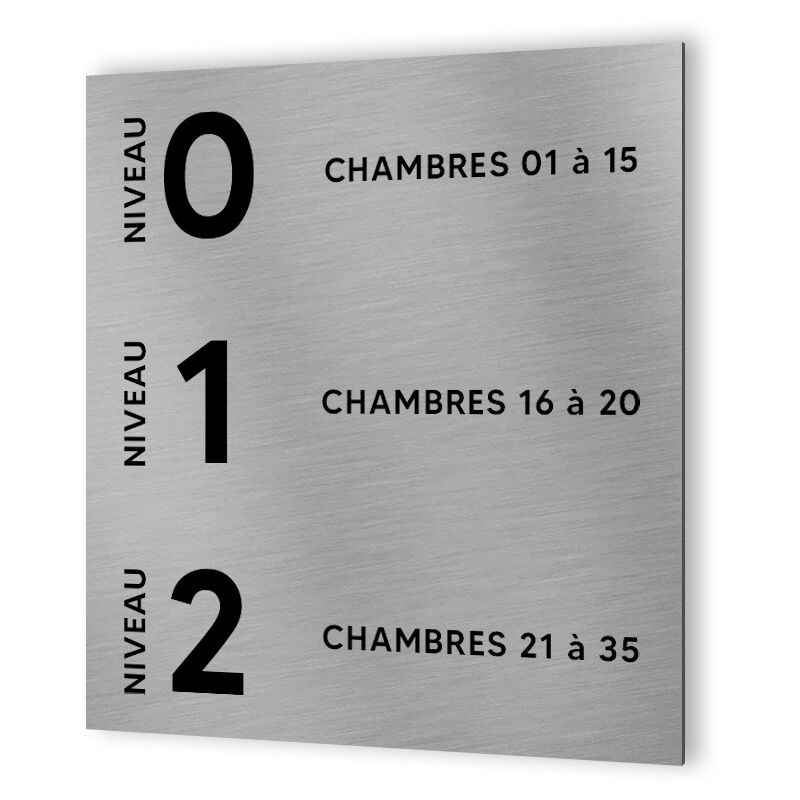 Numéro pour boite aux lettres personnalisable rectangle petit format  (50x35mm) gris argent chiffres noirs