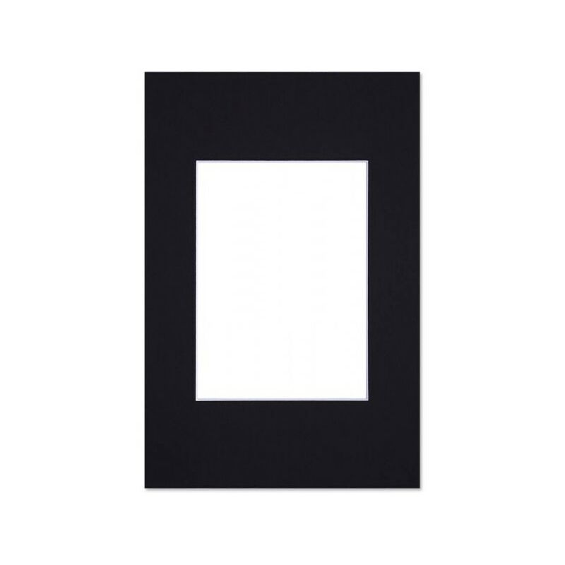 Cadre photo A4 en bois avec passe-partout A5, cadre photo A4 avec support,  à poser sur une table ou à suspendre au mur, cadre noir A4 avec fenêtre en  plexiglas, noir 